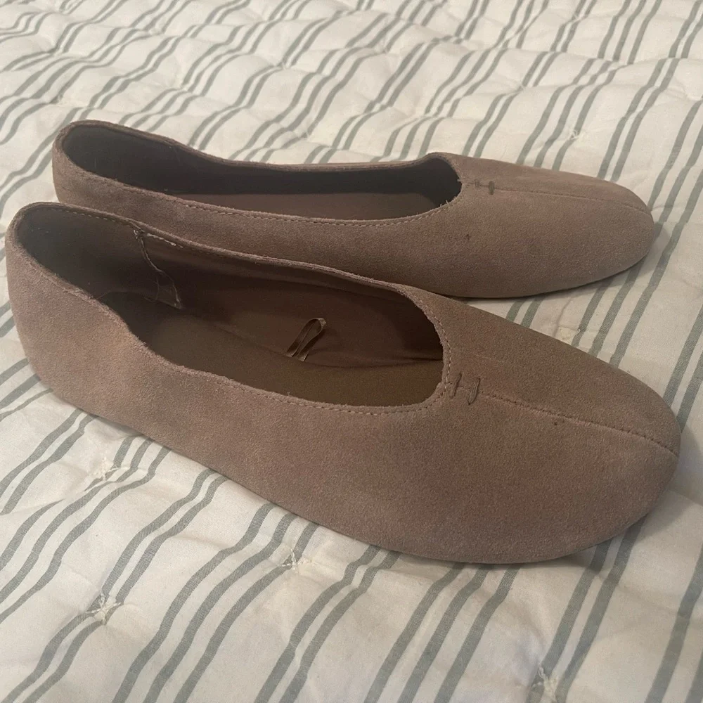 Zara Taupe Suede Loafers - Picture 3 of 7